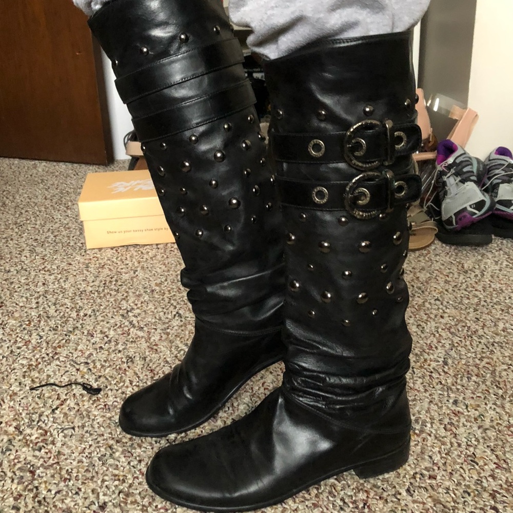 Studded just below the knee Stuart Wietzman boots